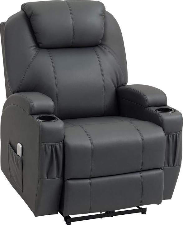 Produktbild Homcom Massagesessel Kunstleder, Stahl Dunkelgrau