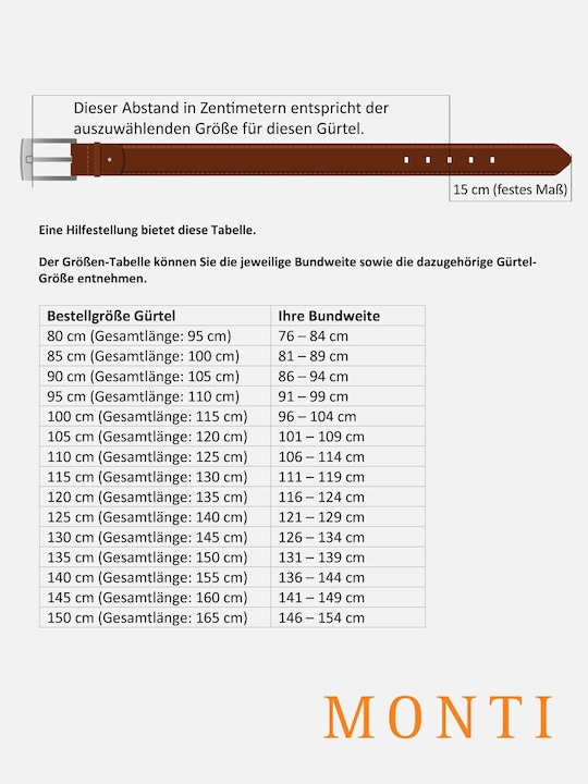 Produktbild Monti Ledergürtel YALE 3,5cm breit, Automatikschliesse Stufenlos (100)