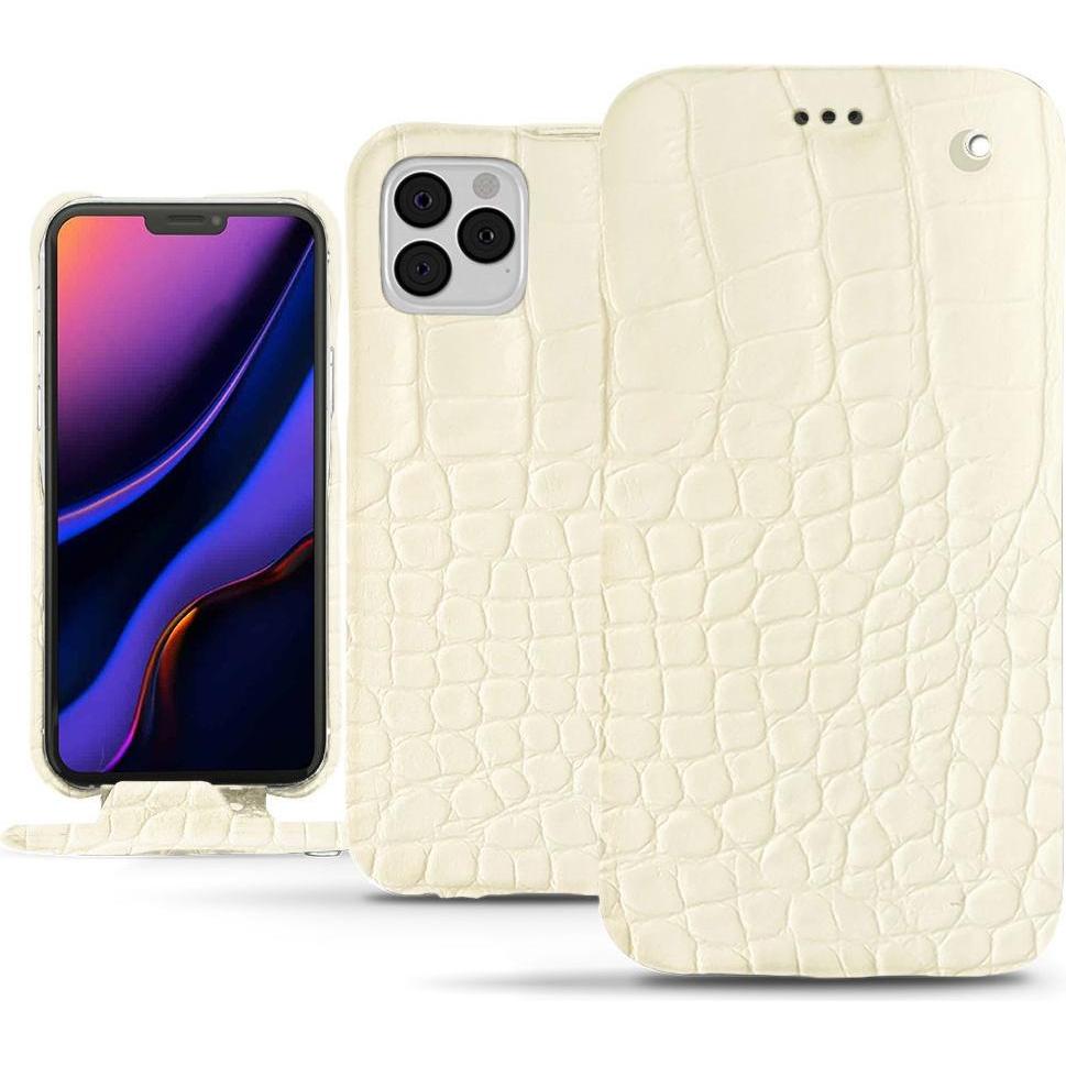 Noreve Lederschutzhülle vertikal (Apple iPhone 11 Pro), Smartphone Hülle, Weiss