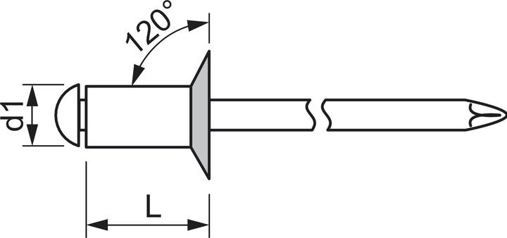 Immagine prodotto Gesipa Rivetto cieco.4.0x12 S alluminio/acciaio