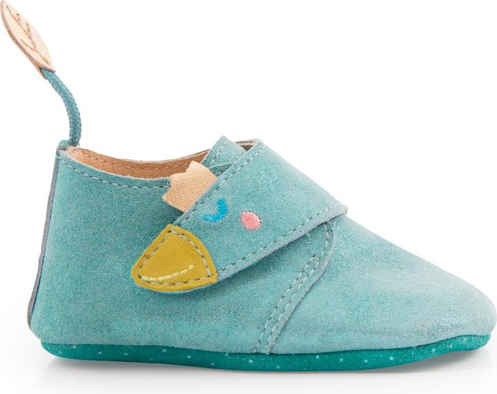 Image du produit Moulin Roty Chaussons en cuir oie bleue 0/6 mois, Le Voyage d'Olga (16, 17)