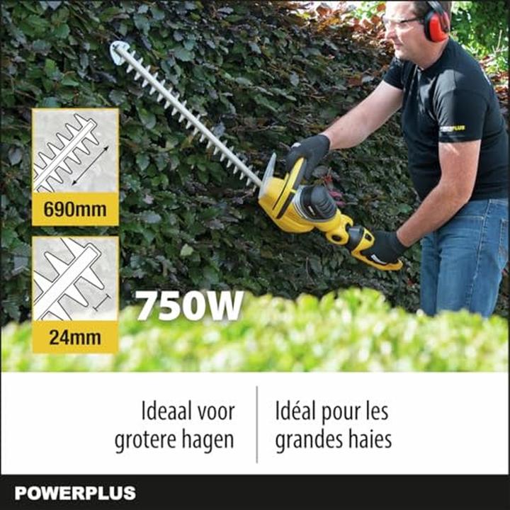 Image du produit Powerplus Taille-haies 750W 690mm (Fonctionnement sur secteur)