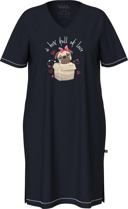 Produktbild Ulla Popken Bigshirt, platzierter Druck, V-Ausschnitt, Halbarm (62)