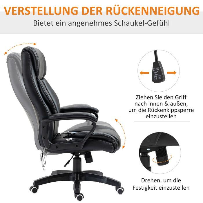 Image du produit Swisshandel24 Fauteuil de bureau avec massage Fauteuil de massage ergonomique 6 points de vibration Sensation de