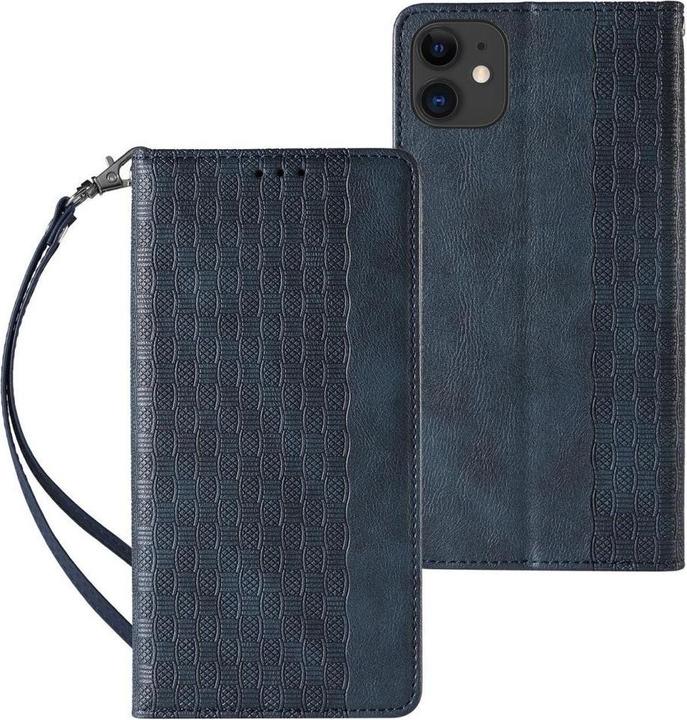 Actual product image Hurtel Magnet Strap Case for iPhone 12 Pouch Wallet + Mini Lanyard Pendant Blue (Apple iPhone 12)