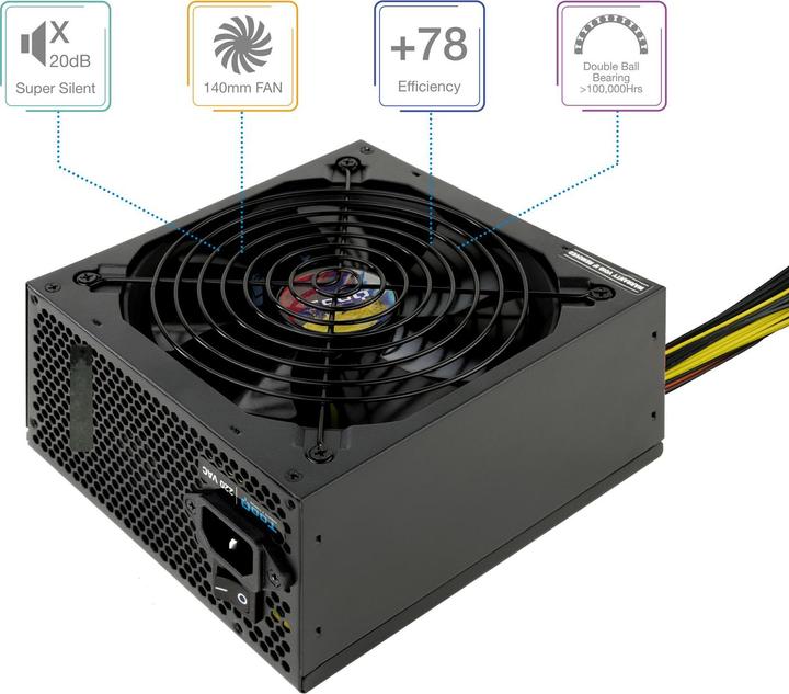 Produktbild Tooq Technology Alimentation ATX TooQ Apolo - 600W (Noir) (600 W)