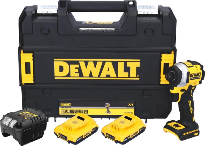 Produktbild DeWalt DCF 850 D2T Akku Schlagschrauber 18 V 205 Nm 1/4" Brushless + 2x Akku 2,0 Ah + Ladegerät +