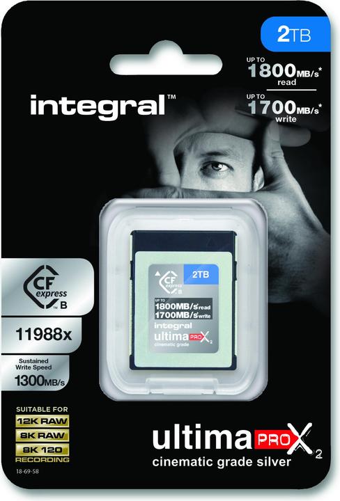 Actual product image 2TB UltimaPro X2 CFexpress Cinematic Silver Type B 2.0 Card (2048 GB, CFexpress type B)