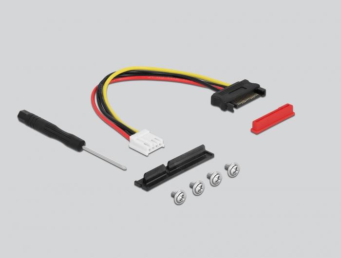 Productafbeelding Delock M.2 Key M naar PCIe x4 NVMe adapter schuin met 20 cm kabel (20 cm, PCIe)