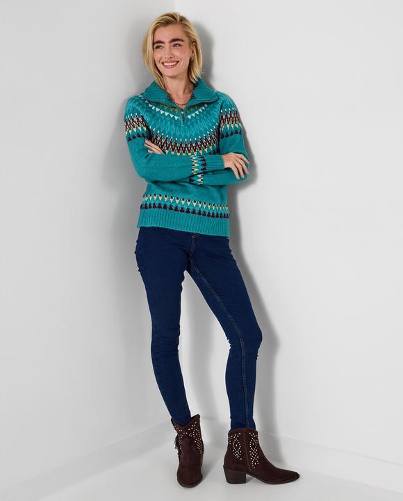 Produktbild Joe Browns Fairisle Chunky Half Zip Collar Jumper (40)