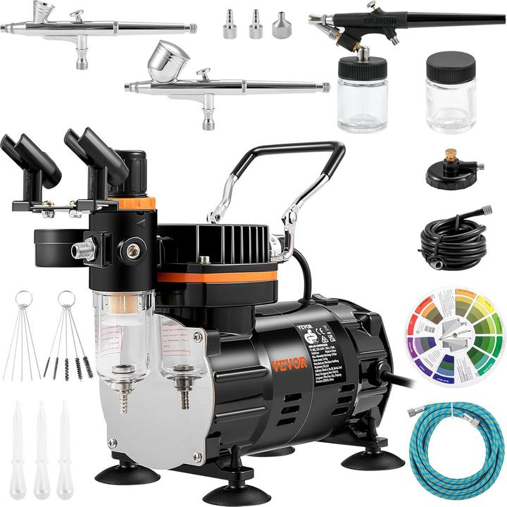 Actual product image Vevor Dual Action Airbrush Spray Gun Set