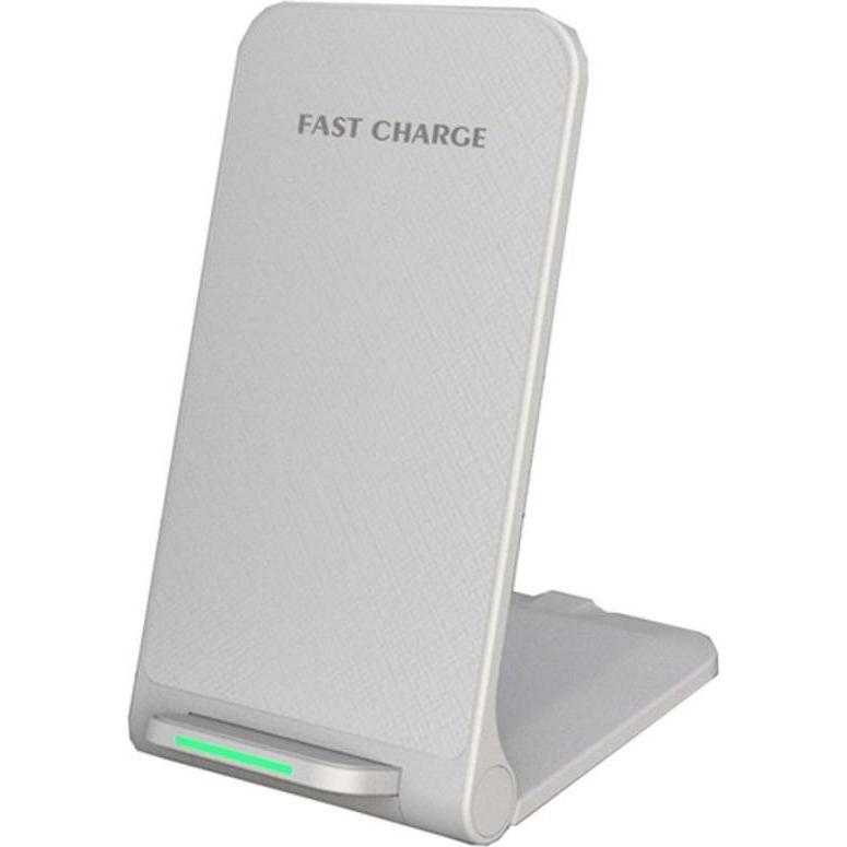 1st Cool 1stCOOL Caricabatterie wireless Qi, supporto pieghevole, USB-C, bianco, Caricabatteria senza fili, Bianco