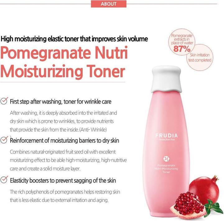 Actual product image Frudia Nutri-Moisturising Toner Pomegranate Nourishing And Moisturising Toner 195Ml (Face toner, 195 ml)