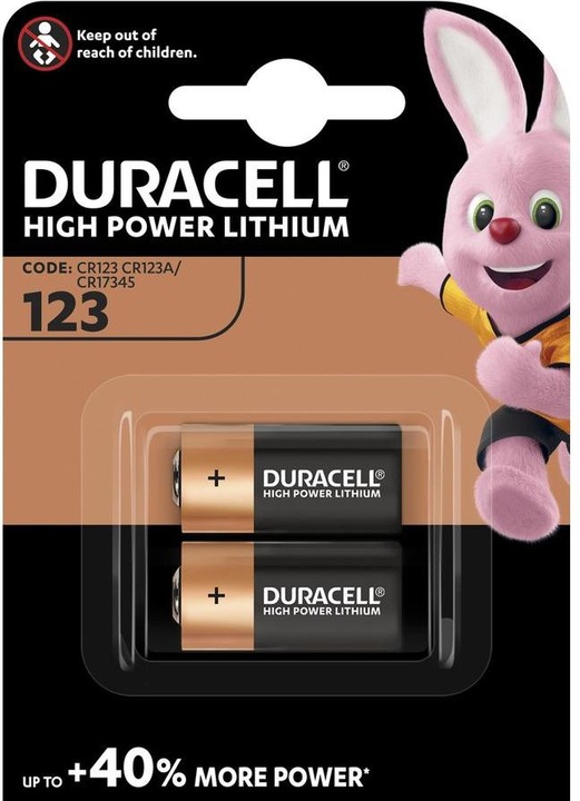 Actual product image Duracell High Power Lithium (2 pcs., CR123A, 1400 mAh)