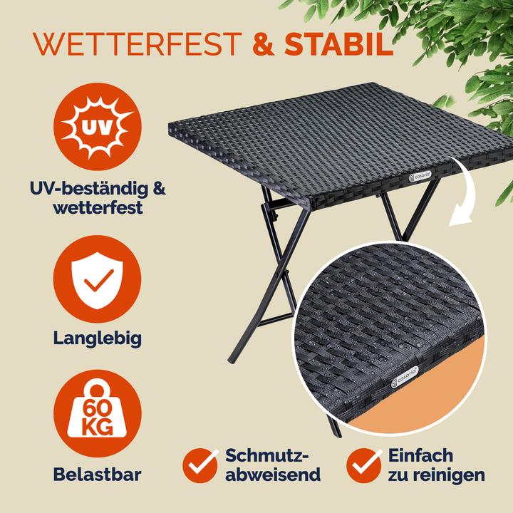 Produktbild Casaria Polyrattan Klapptisch