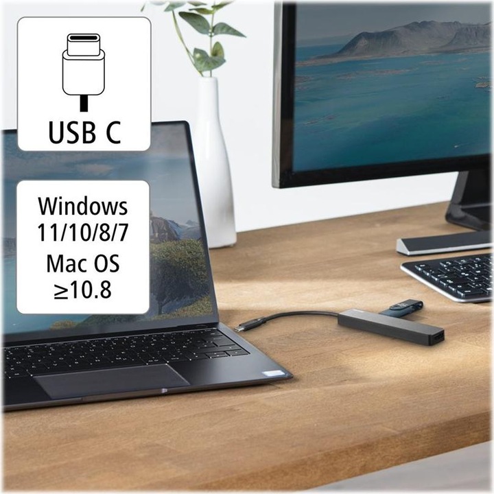 Actual product image Hama USB-C-Hub (USB-C, 5 Ports)