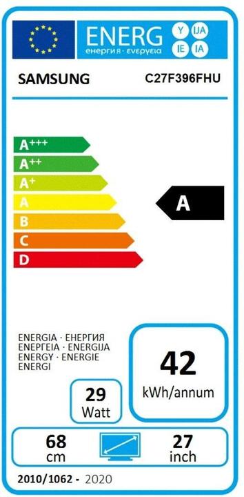 Energie-Label Samsung Lc27f396fhrxen (1920 x 1080 Pixel, 27")