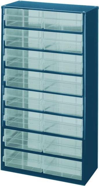 Produktbild Raaco Kleinteilemagazin B.306xT.150xH.552mm Stahlblech dkl.-blau/transp./Schubl.a.PP (30.60 cm, 55.20 cm)