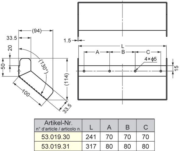 Produktbild Sugatsune Leitblech für Mehrzweckklappen