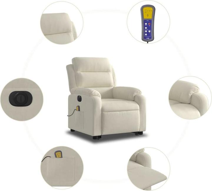 Immagine prodotto VidaXL Poltrona massaggiante con ausilio per la risalita, elettrica e in velluto