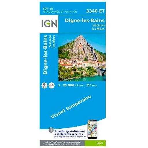 Digne-Les-Bains.Sisteron.Les Mées, Landkarte