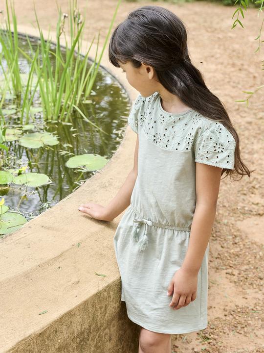 Image du produit Vertbaudet Mädchen Kleid mit Lochstickerei (98)