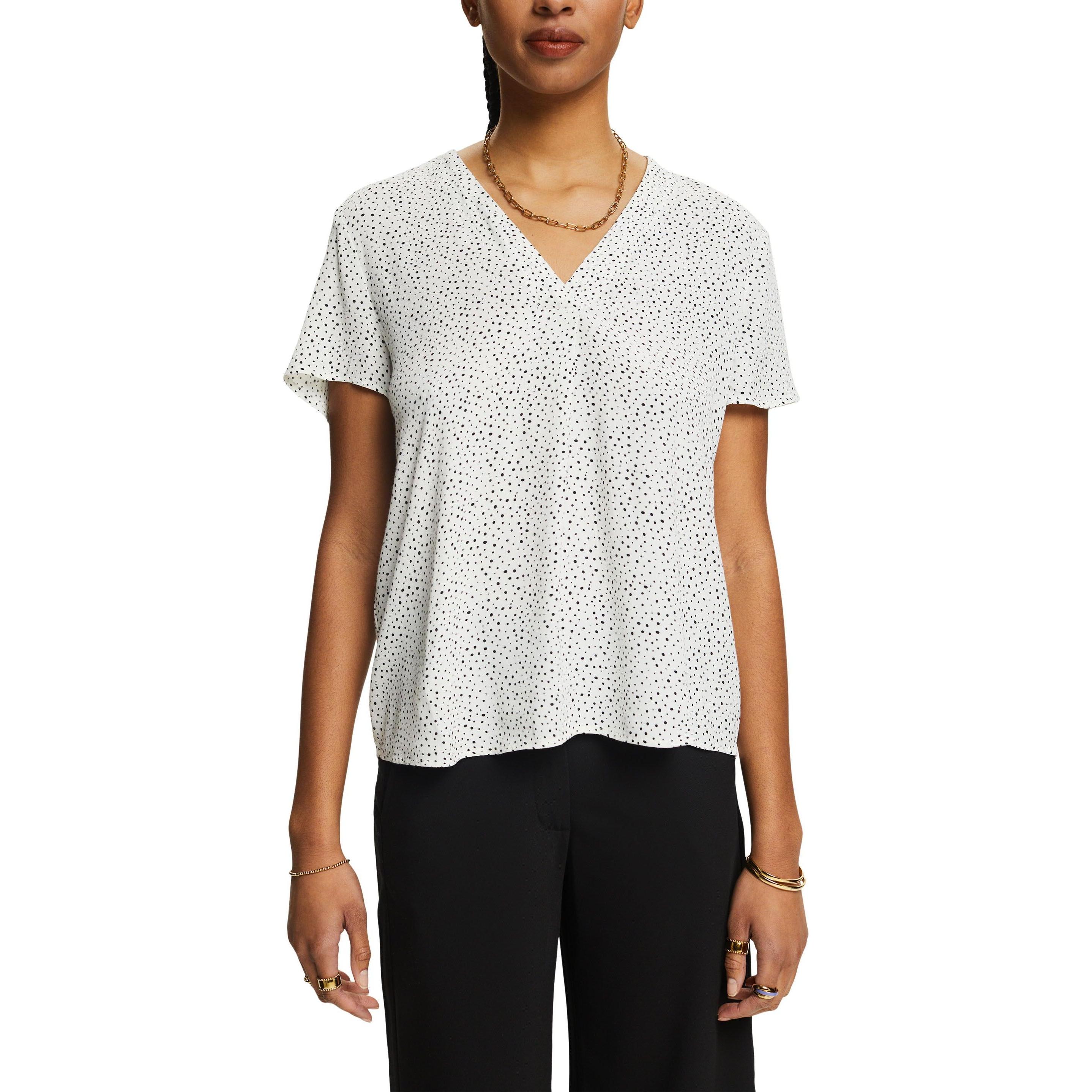 Thumbnail - Esprit, Damen, Bluse, bluse mit v-ausschnitt, Weiss, (XXS)