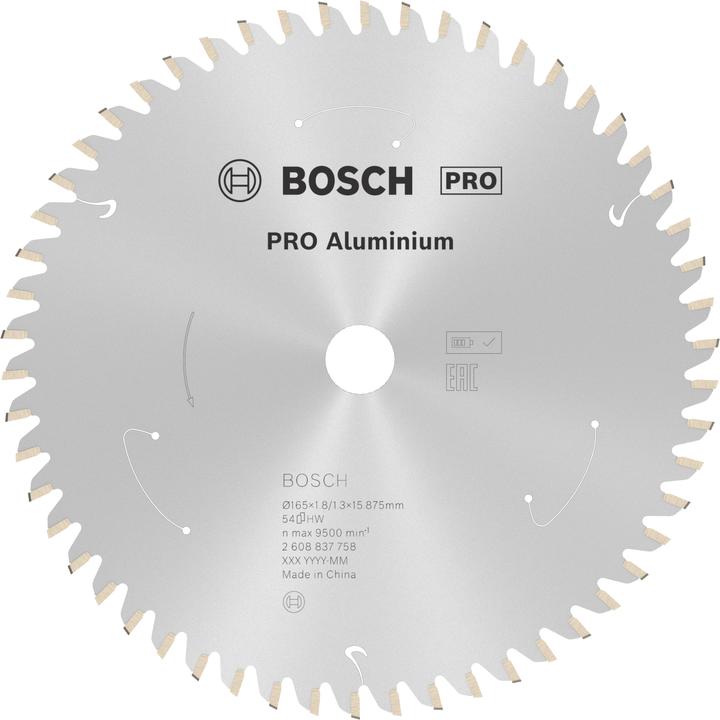 Productafbeelding Bosch Professional Zubehör Cirkelzaagblad Standaard voor Aluminium, 165x1,8/1,3x15,875, 54 tanden