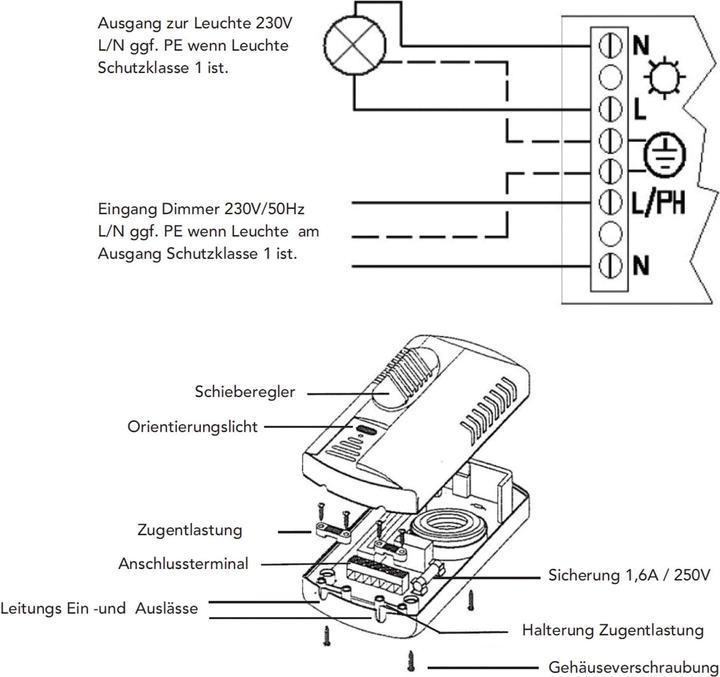 Nährwerte und Zutaten Chilitec Schnurdimmer Fussdimmer für Halogen und LED 230V 75 300W Halogen 3 100W LED