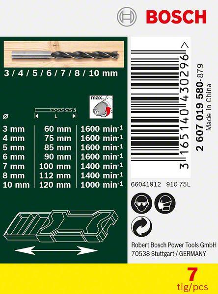 Produktbild Bosch Zubehör Mini-X-Line-Holzbohrer-Set, 7-teilig (6 mm, 10 mm, 7 mm, 3 mm, 5 mm, 8 mm, 4 mm)