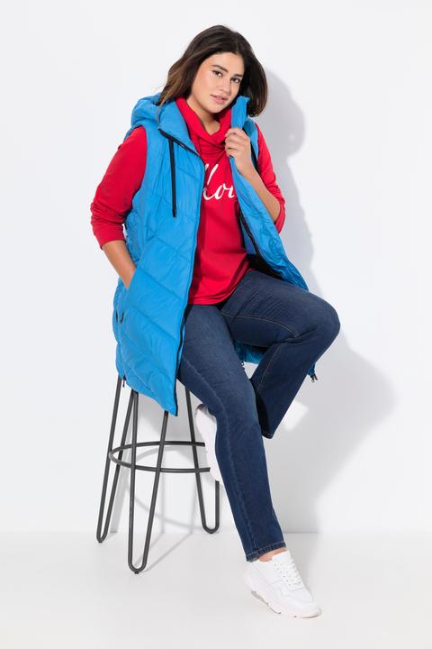 Immagine prodotto Ulla Popken Gilet trapuntato e idrorepellente HYPRAR con taglio lungo e zip a doppio cursore (42, 44)
