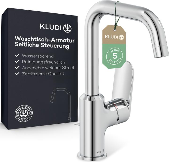 Kludi X1 Mitigeur de lavabo avec commande latérale, avec vidage