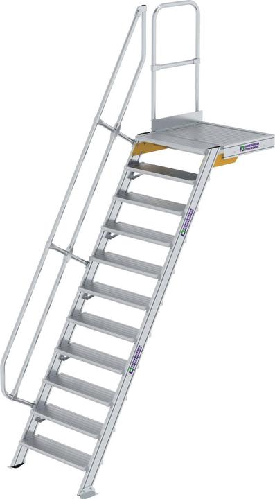 Produktbild Munk Treppe mit Plattform 60° Stufenbreite 800 mm 11 Stufen Aluminium geriffelt (Gerüst, 80 cm)
