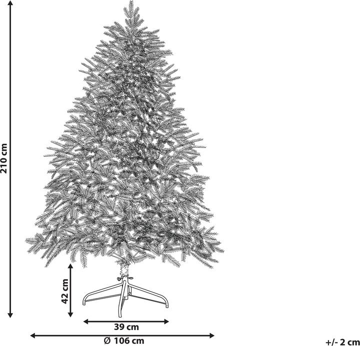 Produktbild Beliani Künstlicher Weihnachtsbaum mit LED Beleuchtung 210 cm grün FIDDLE (210 cm)