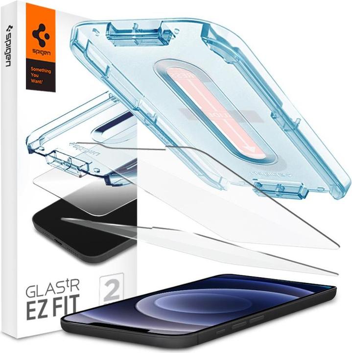 Actual product image Spigen iPhone 12 mini glass tR EZ Fit (2Pack) (2 Piece, Apple iPhone 12 mini)