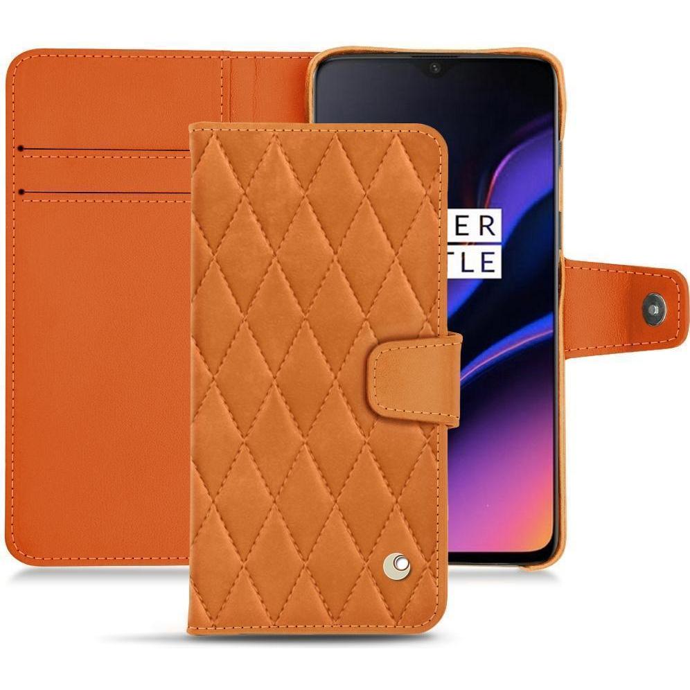 Noreve Lederschutzhülle Wallet (OnePlus 6T), Smartphone Hülle, Orange