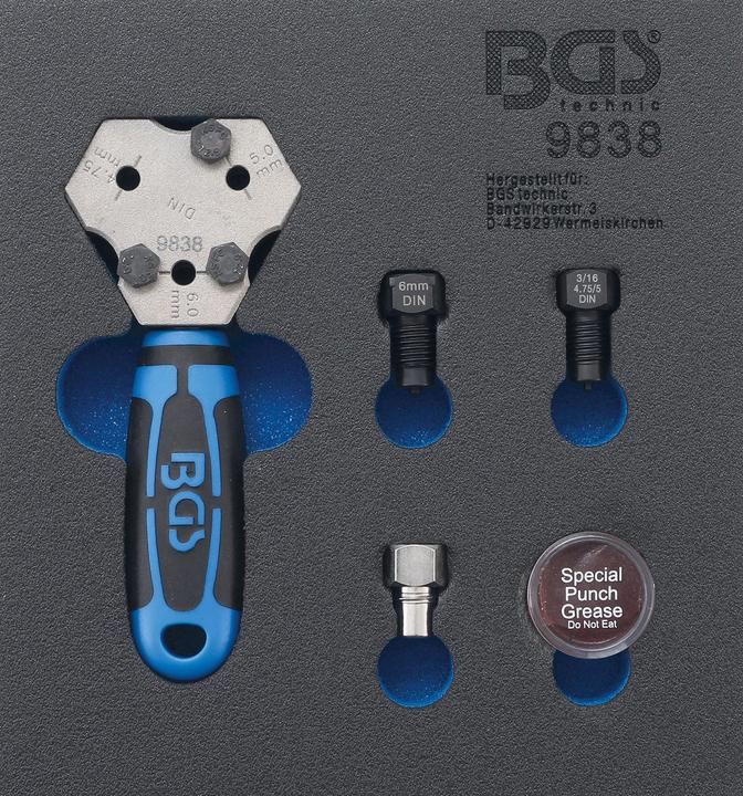 BGS Werkstattwageneinlage 1/6: Bördelgerät DIN 4,75 / 5 / 6 mm