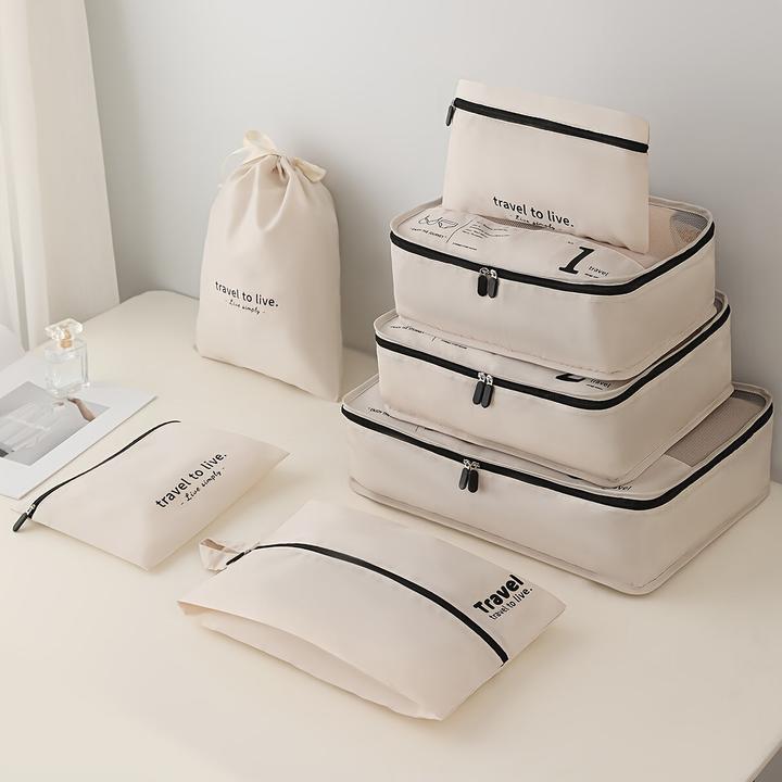 Only-Bags.Store 7 Stück Packwürfel für Koffer, leichtes Reisegepäck Packing Organizer, Kompression Lagerung Schuhe