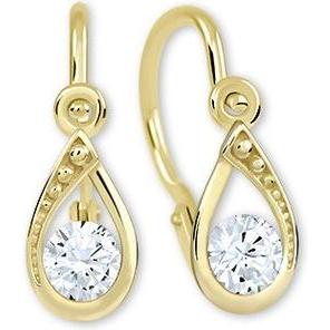 Brilio, Ohrringe, Charming gold earrings with clear crystals 236 001 01016