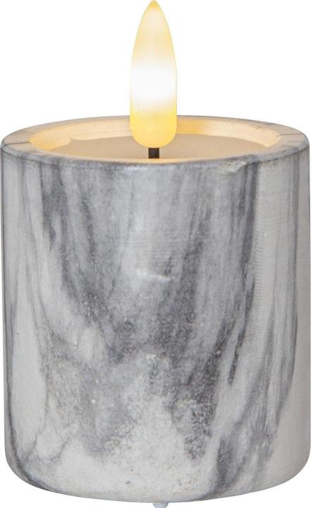 Produktbild Star Trading LED-Kerzen Set Flame Marble, 2 Stk. 5.5 cm x 9 cm, Grau (2 x)