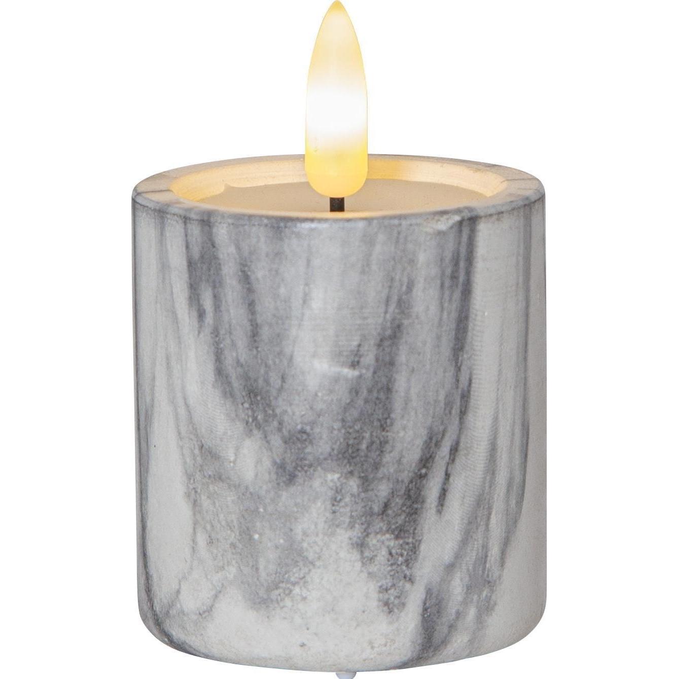 Thumbnail - Star Trading, LED Kerzen, LED-Kerzen Set Flame Marble, 2 Stk. 5.5 cm x 9 cm, Grau (2 x)