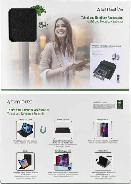 Immagine prodotto 4smarts Torba+podstawka pod laptop/ tablet FoldStand ErgoFix 13" grigio/pistola 456584 (13", Universale)