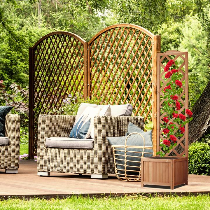 Actual product image Relaxdays 2 in 1 Planter Box with Lattice (38 cm, 38 cm)