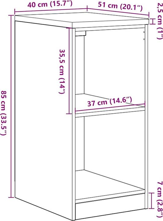 Actual product image vidaXL Marjory (40 cm, 85 cm)