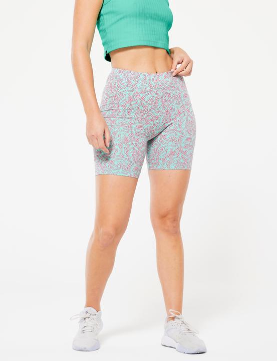 Produktbild Domyos Shorts Radlerhose Damen - 500 bedruckt grün