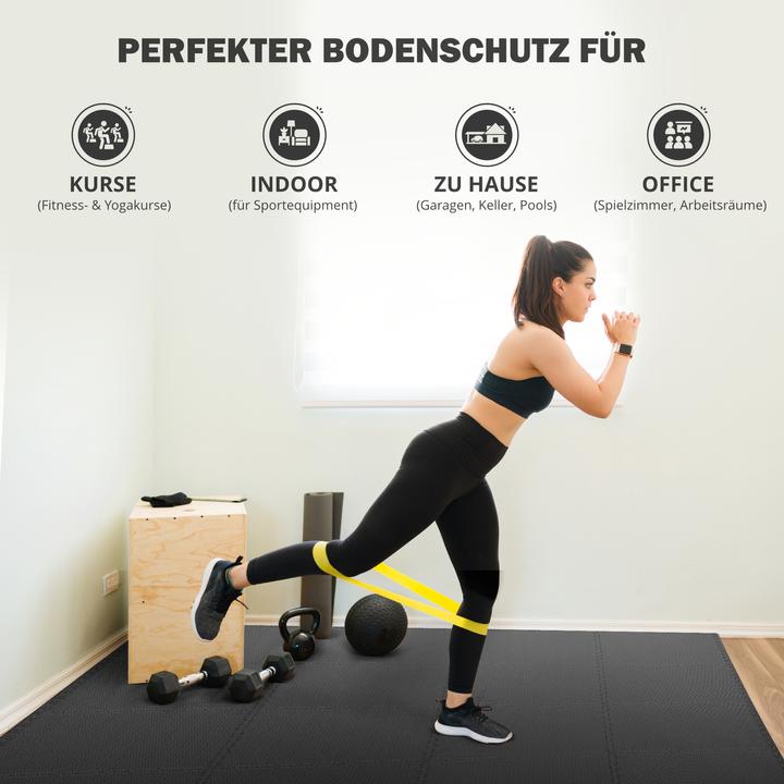Image du produit BeMaxx Schützendes Puzzle-Mattenset, 18 Stück Blau (1 cm)