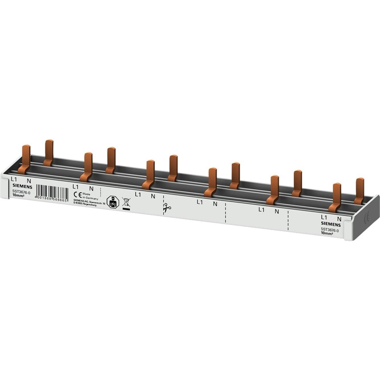 Siemens, Verteilerschrank Zubehör, 5ST3676-0 StiftsaS 10mm2,1p/N 6xAFD+6x Komp 12TE