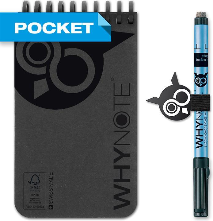 Image du produit Whynote Notizbuch A6 WNPBOK01 starter-kit, schwarz (A6, À rayures, Couverture rigide)