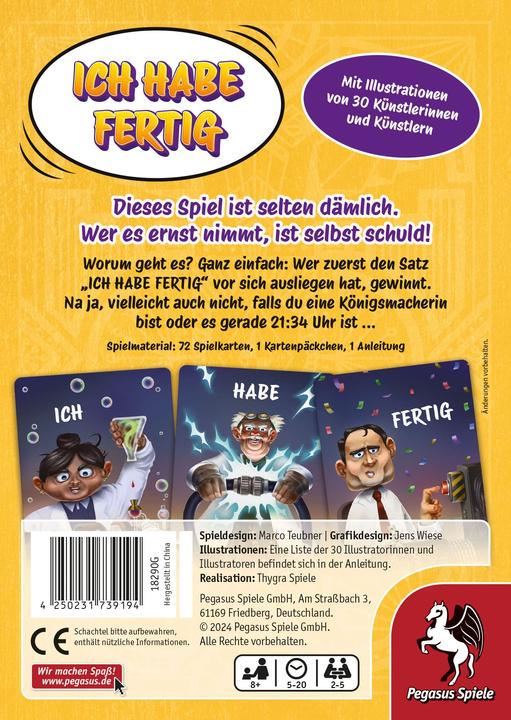 Produktbild Pegasus Ich habe fertig (Deutsch)