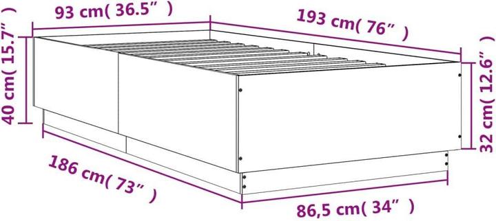 Image du produit vidaXL Bettgestell (90 x 190 cm)